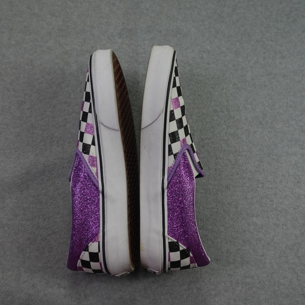 Vans Shoes Women 10 Purple Checkerboard Glitter Classic Slip-On Skate - Picture 6 of 10
